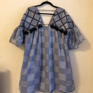 Maeve Blue Plaid Tunic